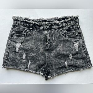Size 2X SHEIN Gray Acid Wash Denim High-Waisted Shorts